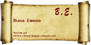Busa Emese névjegykártya